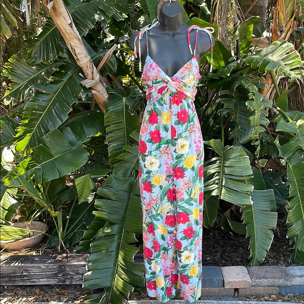 Old Navy twist front floral jumpsuit